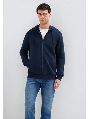 Mavi Kapüşonlu Fermuarlı Lacivert Basic Sweatshirt 0S10423-70490