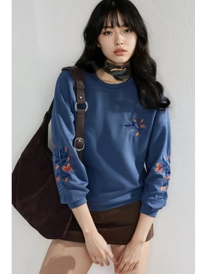 Hiccup Kadınlar Bersan Kadın Bisiklet Yaka Sweatshirt Fas Mavisi