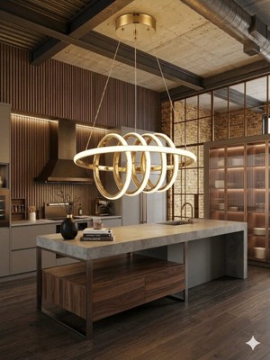 Kuzey Gold LED Avize Modeli