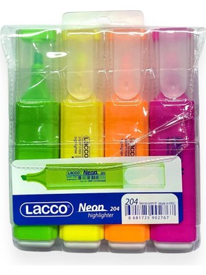 Lacco Neon Fosforlu Kalem 4 Renk