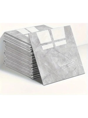 MiraLive Mermer Desen Duvar Sticker Gri 30 x 30 cm 1 Adet