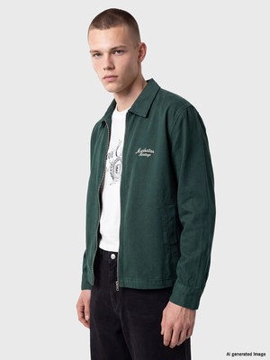 Lc Waikiki Yeni Sezon Yeşil Relax Fit Nakışlı Erkek Gabardin Gömlek Ceket