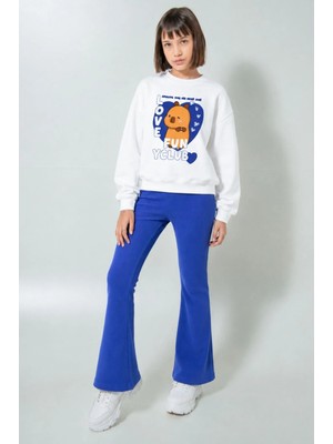 Belya Kids Wear Kız Çocuk Tam Kalıp Üst Oversize Alt Taytlı Funclub Tasarım 165 Alt Üst Takım