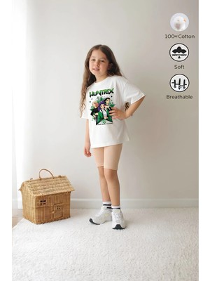 Belya Kids Wear Kız Çocuk Tam Kalıp Üst Oversize Altı Taytlı Hun TASARIM92 Alt Üst Takım