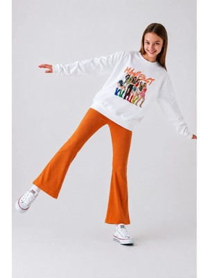 Belya Kids Wear Kız Çocuk Tam Kalıp Üst Oversize Alt Taytlı Manifest Tasarım 246 Alt Üst Takım