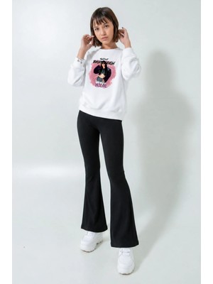 Belya Kids Wear Kız Çocuk Tam Kalıp Üst Oversize Alt Taytlı Hilal Manifest Tasarım 254 Alt Üst Takım