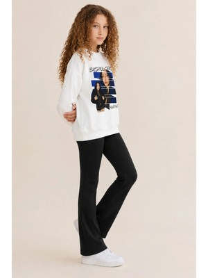 Belya Kids Wear Kız Çocuk Tam Kalıp Üst Oversize Alt Taytlı Zoktay Manifest Tasarım 253 Alt Üst Takım