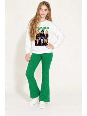 Belya Kids Wear Kız Çocuk Tam Kalıp Üst Oversize Alt Taytlı Manifest Tasarım 266 Alt Üst Takım