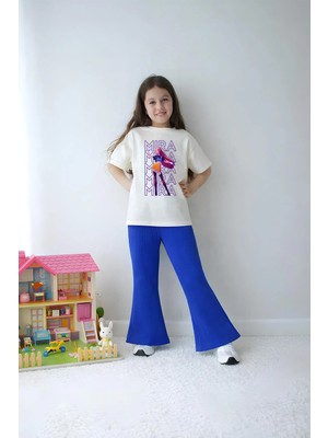 Belya Kids Wear Kız Çocuk Tam Kalıp Üst Oversize Alt Taytlı Mira TASARIM15 Alt Üst Takım