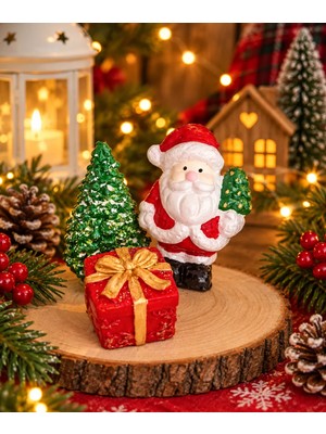 Lamira Hobi Yılbaşı Hediyelik Obje ( 3 Adet) Noel baba,çam ağacı,hediye paketi