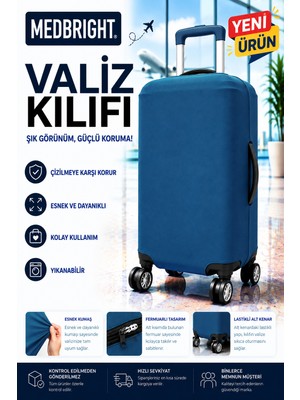 Medbright Valiz Kılıfı Bavul Kılıfı Likralı Esnek Kumaş ve Dayanıklı Valiz Kılıfı