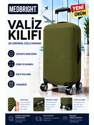 Medbright Valiz Kılıfı Bavul Kılıfı Likralı Esnek Kumaş ve Dayanıklı Valiz Kılıfı