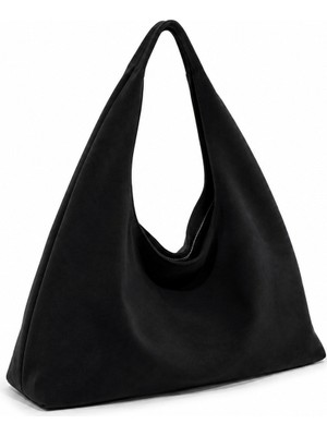 Tecer Bag Kadın Süet Fermuarlı Salaş Shopper Vintage Omuz Çantası