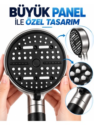 Marsilyan 6 Modlu Filtreli Duş Başlığı Büyük Panel Su Tasarruflu Çok Fonksiyonlu Duş Başlığı