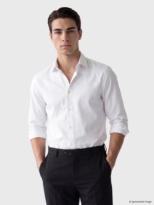 Lc Waikiki Yeni Sezon Beyaz Slim Fit Armürlü Erkek Gömlek