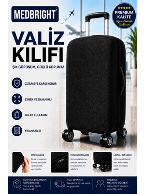 Medbright Valiz Kılıfı Bavul Kılıfı Likralı Esnek Kumaş ve Dayanıklı Valiz Kılıfı