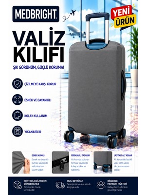 Medbright Valiz Kılıfı Bavul Kılıfı Likralı Esnek Kumaş ve Dayanıklı Valiz Kılıfı