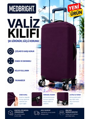 Medbright Valiz Kılıfı Bavul Kılıfı Likralı Esnek Kumaş ve Dayanıklı Valiz Kılıfı