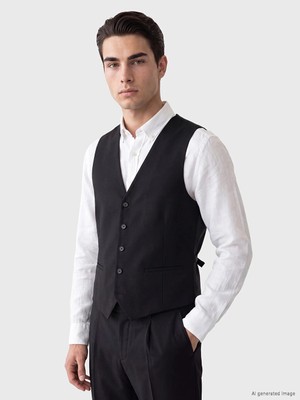 Lc Waikiki Yeni Sezon Siyah Slim Fit Erkek Klasik Yelek