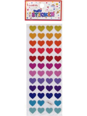 Ticon Renkli Kalpler Sticker - 3 Adet