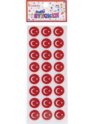 Ticon Yuvarlak Bayrak Sticker - 6 Adet