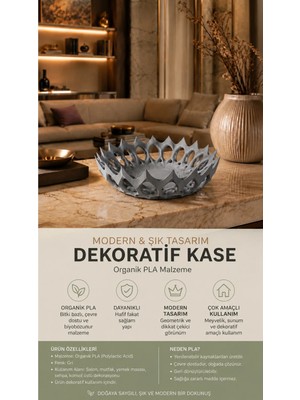 Alpin Modern Dekoratif Meyve & Sunum Kasesi / Salon, Mutfak ve Sehpa Dekoru