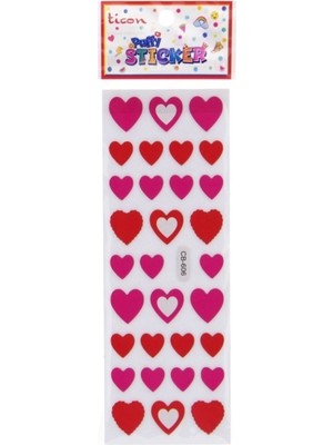 Ticon Pembe Kalpler Sticker - 3 Adet