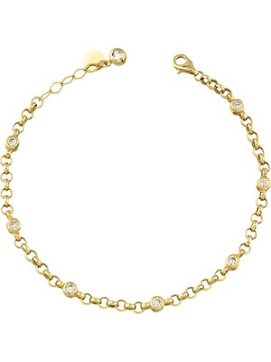 Debora Jewelry 14 Ayar Altın Taşlı Yuvarlak Tasarım Bileklik