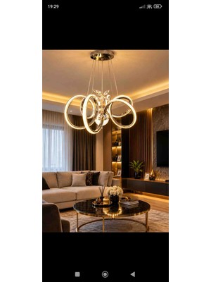 Deniz Yıldızı Tek Top Krom LED Avize