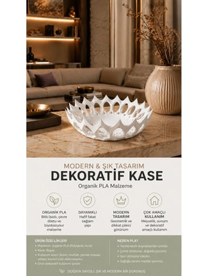 Alpin Modern Dekoratif Meyve & Sunum Kasesi / Salon, Mutfak ve Sehpa Dekoru