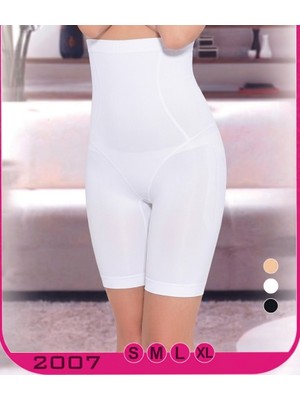Zamerya Beyaz Kadın Göğüs Altı Yüksek Bel Uzun Paçalı Toparlayıcı Korse S-Xl 2007