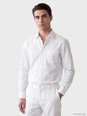 Lc Waikiki Yeni Sezon Beyaz Regular Fit Gabardin Erkek Gömlek