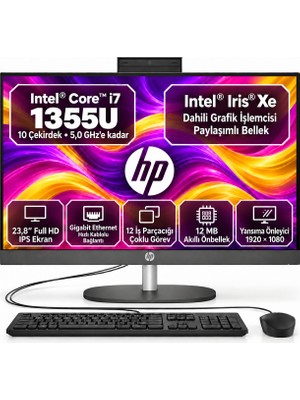 Hp Proone 240 G10 8T2W8ES S4 Intel Core I7-1355U 24GB 512GB SSD 23.8" Fhd Windows 11 Pro All In One Bilgisayar