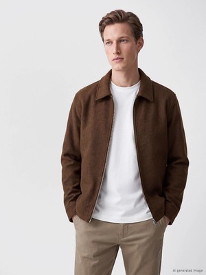 Lc Waikiki Yeni Sezon Kahverengi Regular Fit Gömlek Yaka Erkek Kaşe Mont