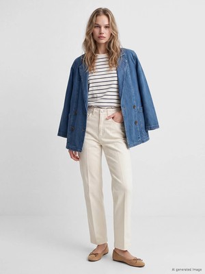 Lc Waikiki Yeni Sezon Ekru Slim Fit Kadın Jean Pantolon