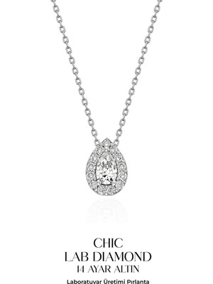 So CHIC 0.32 Karat IGI Sertifikalı Laboratuvar Üretimi Pırlanta Altın 43 Cm Kolye