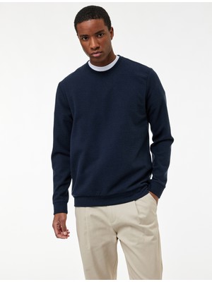 Koton Uzun Kollu Bisiklet Yaka Basic Sweatshirt