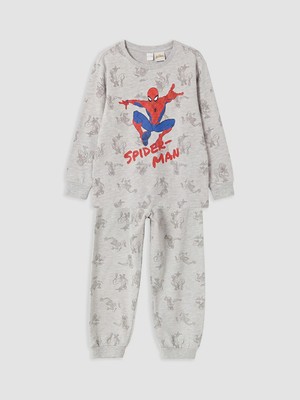 Lc Waikiki Yeni Sezon Gri Spider-Man Baskılı Erkek Çocuk Pijama Takımı