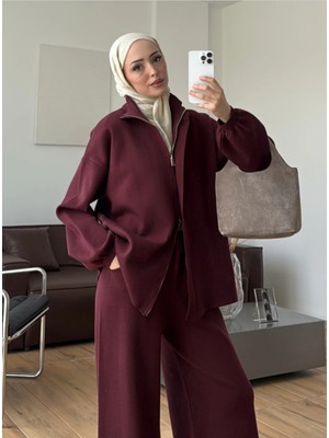 Salisburys Molly Nelly Kadın Triko Fermuarlı Oversize Takım