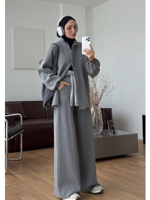 Salisburys Molly Nelly Kadın Triko Fermuarlı Oversize Takım