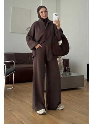Salisburys Molly Nelly Kadın Triko Fermuarlı Oversize Takım