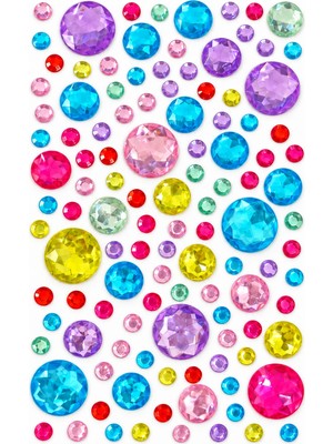Kumru Studio Renkli Taş Rhinestone Sticker – Yapışkanlı Saç, Yüz, Tırnak, Vücut ve Süs Taşı