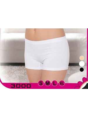 Zamerya Beyaz Kadın Kısa Boxer Şort Külot Günlük Iç Giyim S-Xl 3000
