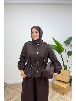 Salisburys Molly Nelly Kadın Beli Lastikli Çıtçıtlı Kısa Ceket
