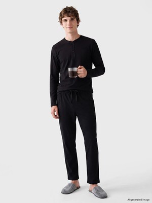 Lc Waikiki Yeni Sezon Siyah Standart Kalıp Erkek Pijama Altı