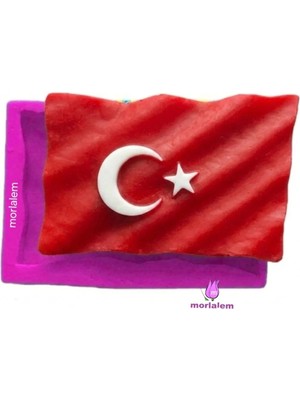 Morlalem Türk Bayrağı, Hilal Ay Yıldız Bayrak Magnet Silikon Kalıp K-1555