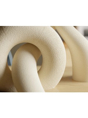 Ulu Pazarlama 3D Baskı Interlocking Vazo - Iç Içe Geçen Dekoratif Vazo-Bej