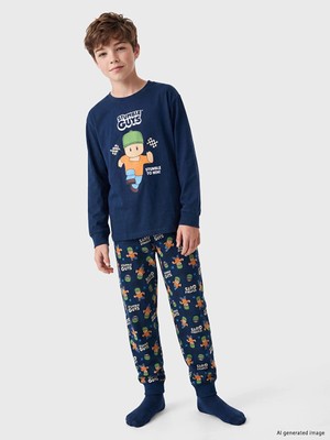 Lc Waikiki Yeni Sezon Lacivert Stumble Guys Baskılı Erkek Çocuk Pijama Takımı