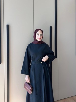 Salisburys Molly Nelly Kadın Önden Düğme ve Parçalı Etekli Takım