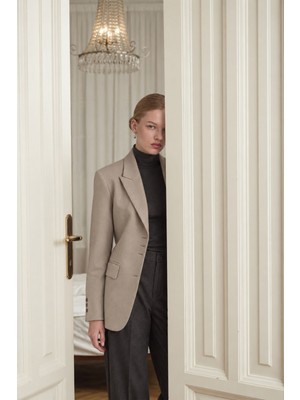 Lêvi D'or Klasik Kesim Blazer Ceket Haki